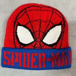 Marvel Spider-Man One Size Kids Boys Winter Hat Beanie Mask Spellout